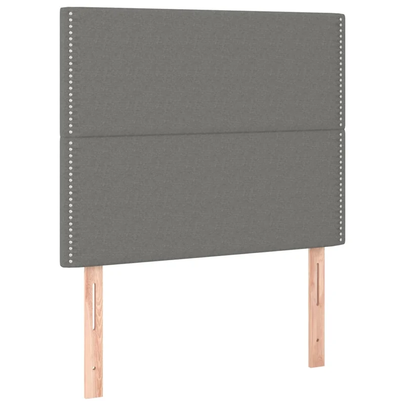 Cadre de lit LED avec sommier tête de lit matelas 120x200 cm tissu gris foncé TDL0208403