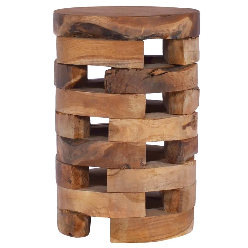 Table de chevet fabriqué à la main 30 x 30 x 45 cm bois de teck massif marron DEC032899