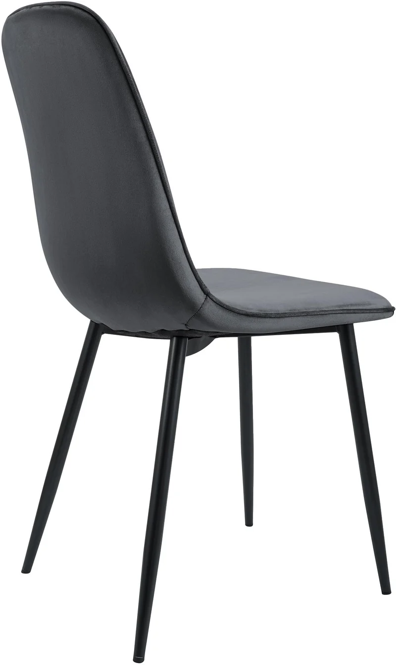 Chaise de salle à manger cuisine x1 design moderne en velours gris foncé cadre en métal noir 10_0007216
