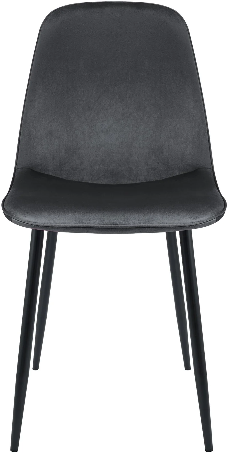 Chaise de salle à manger cuisine x1 design moderne en velours gris foncé cadre en métal noir 10_0007216