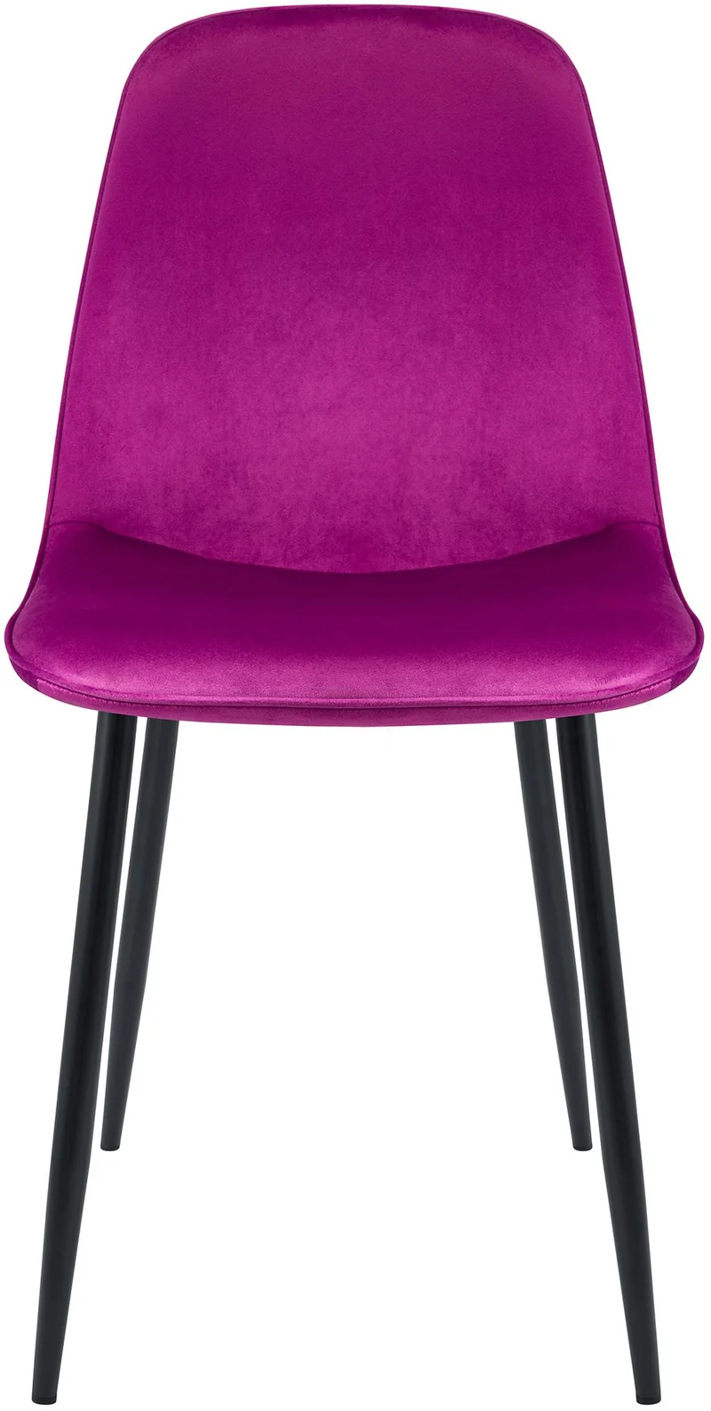 Chaise de salle à manger cuisine x1 design moderne en velours violet cadre en métal noir 10_0007210