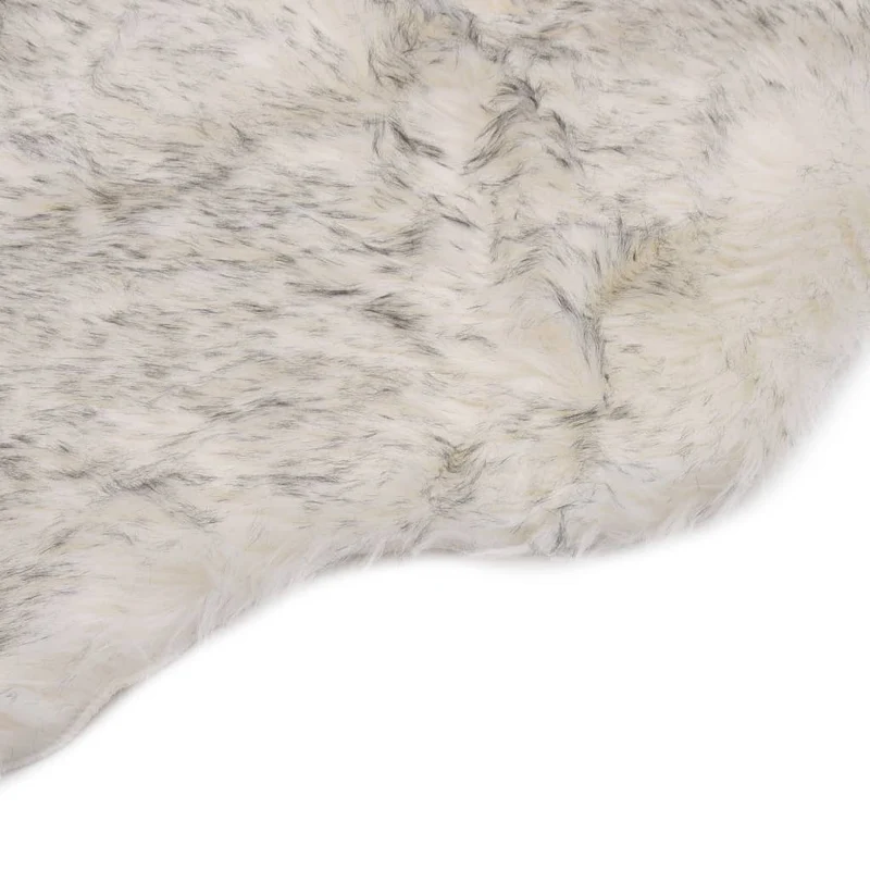 Tapis 60 x 90 cm Peau de mouton synthétique Mélange de gris DEC024049
