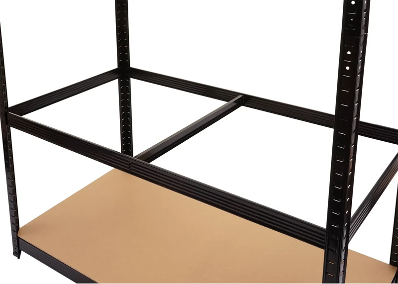 Rayonnage métallique noir étagère renforcée 5 niveaux Capacité 875 kg 200x120x60 cm 04_0008690