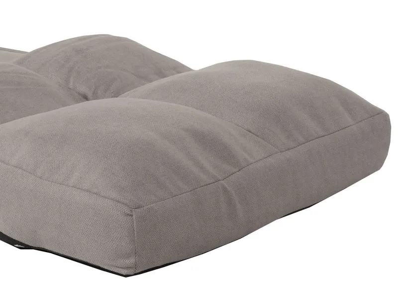 Fauteuil de sol pliant avec fonction lit cadre en acier revêtement en velours gris clair 04_0006372