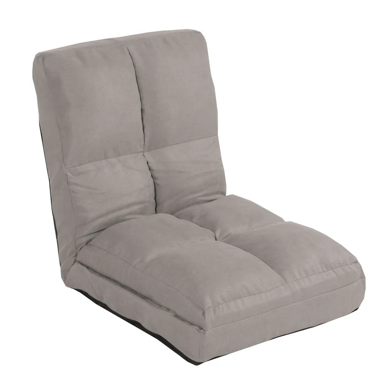 Fauteuil de sol pliant avec fonction lit cadre en acier revêtement en velours gris clair 04_0006372