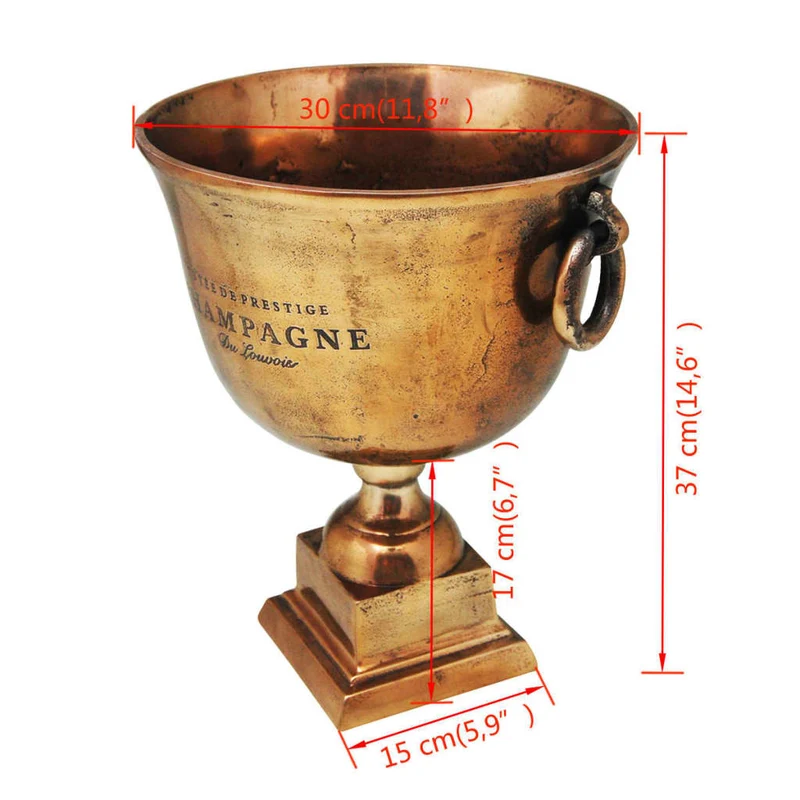 Refroidisseur à champagne Coupe de trophée Cuivre Marron DEC023050