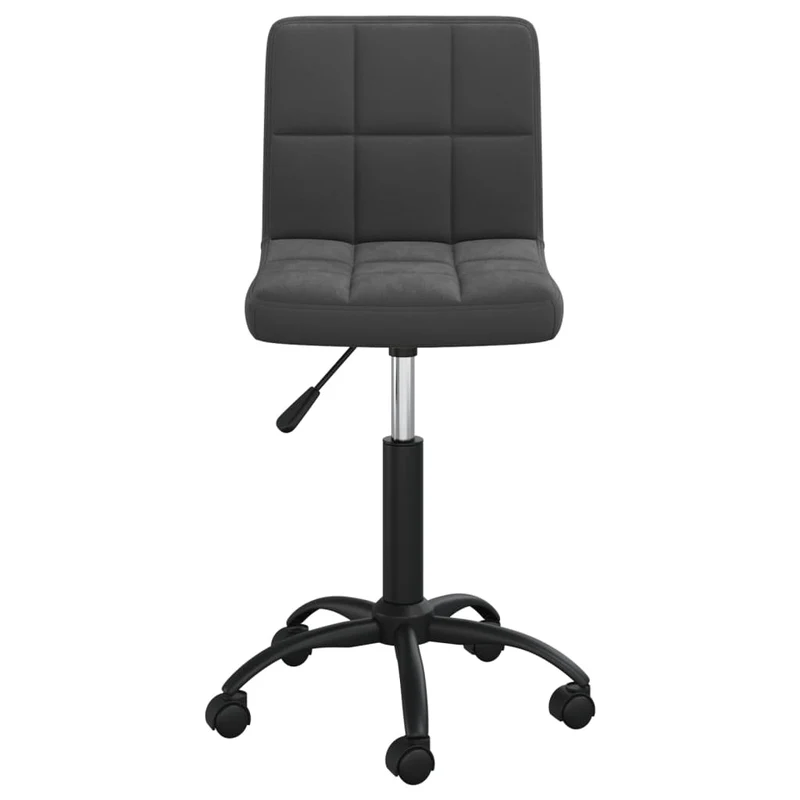 Chaise tabouret sur roulettes pivotant haureur réglabe en velours noir et acier DEC025122