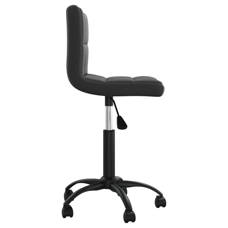 Chaise tabouret sur roulettes pivotant haureur réglabe en velours noir et acier DEC025122