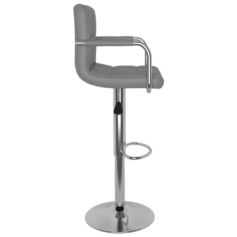 Lot de 2 tabourets de bar chaises hautes en PVC gris et acier DEC029733
