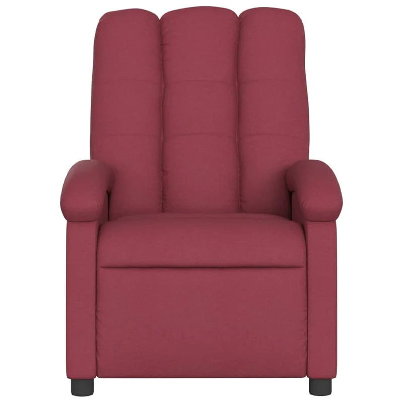 Fauteuil relax TV rembourrage confortable fonction d'inclinaison manuelle en tissu rouge DEC028142