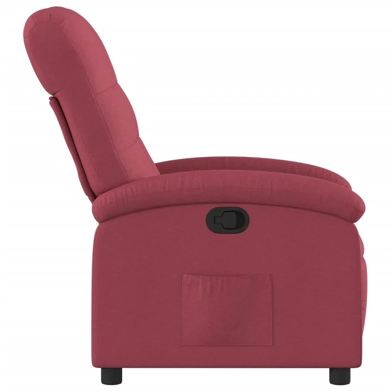 Fauteuil relax TV rembourrage confortable fonction d'inclinaison manuelle en tissu rouge DEC028142