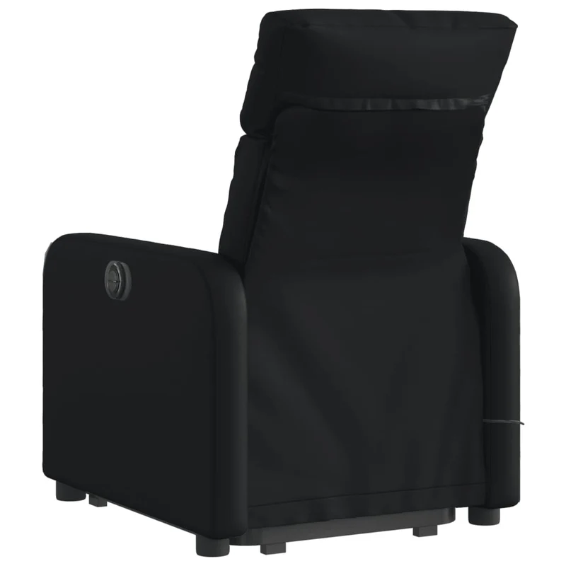 Fauteuil de relaxation fonction massage et inclinable levage électrique en PVC noir DEC027800