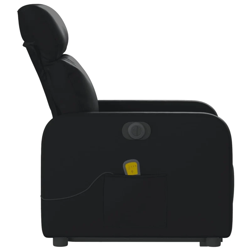 Fauteuil de relaxation fonction massage et inclinable levage électrique en PVC noir DEC027800