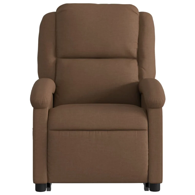 Fauteuil de relaxation fonction massage et inclinable levage électrique en tissu marron DEC027785