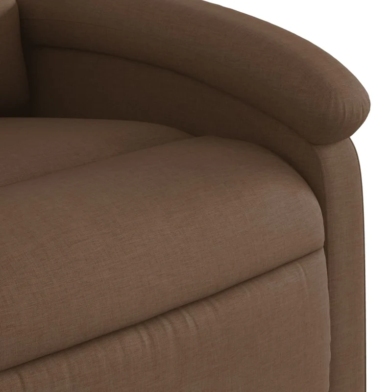 Fauteuil de relaxation TV fonction massage inclinable 6 points de massage en tissu marron DEC027006