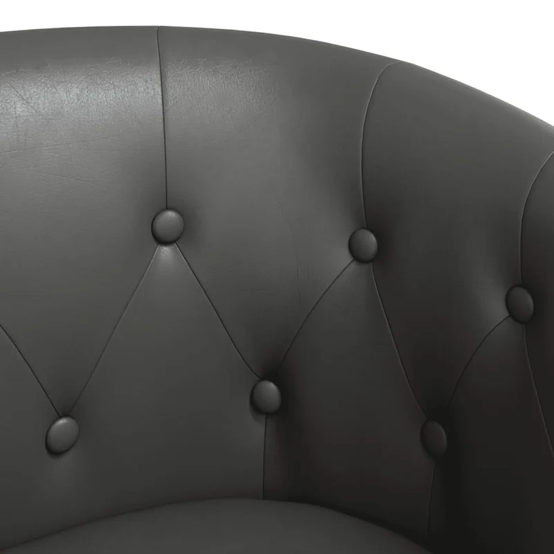 Fauteuil lounge assise confortable design moderne avec repose-pied en PVC gris DEC026424
