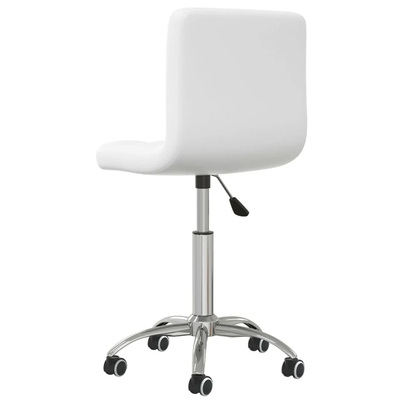 Chaise pivotante tabouret hauteur réglable en PVC blanc et acier DEC025061