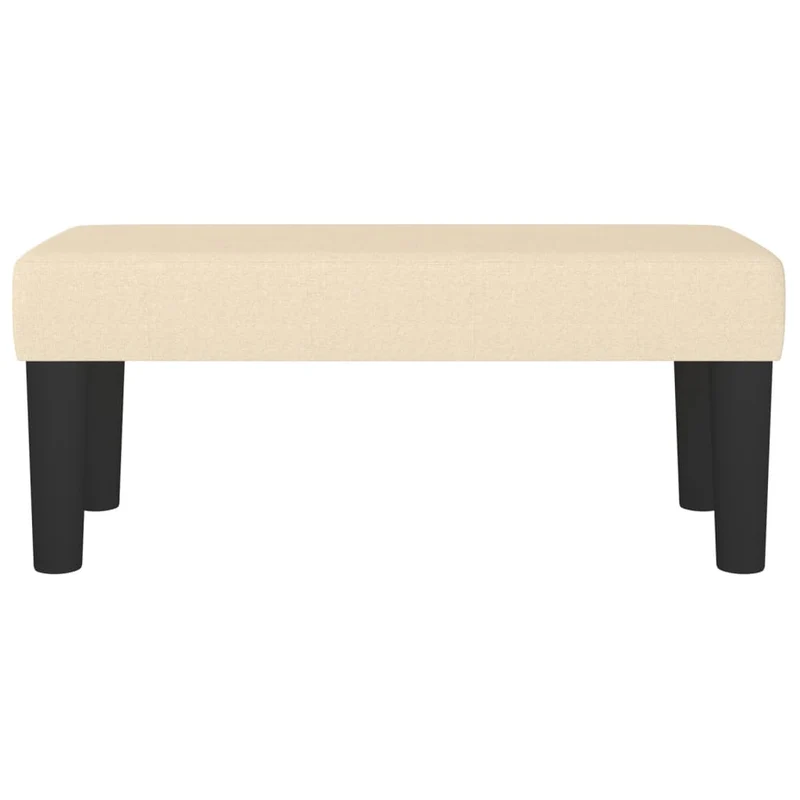 Banquette banc bout de lit 70 x 30 x 30 cm en tissu crème et contreplaqué DEC024669