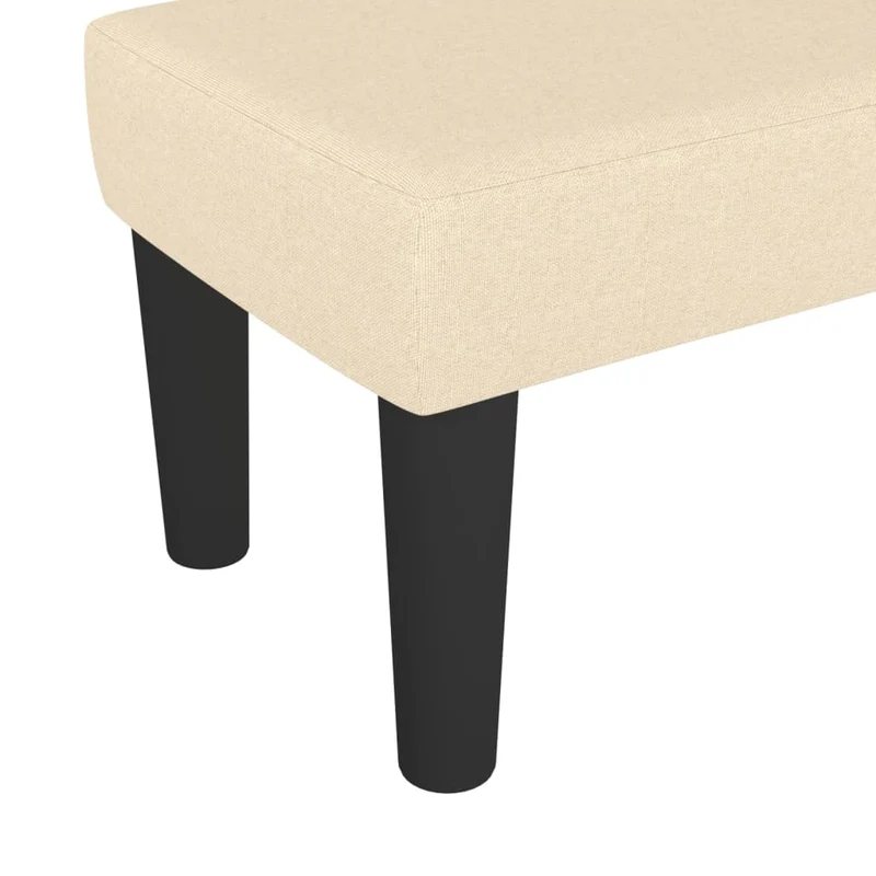 Banquette banc bout de lit 70 x 30 x 30 cm en tissu crème et contreplaqué DEC024669