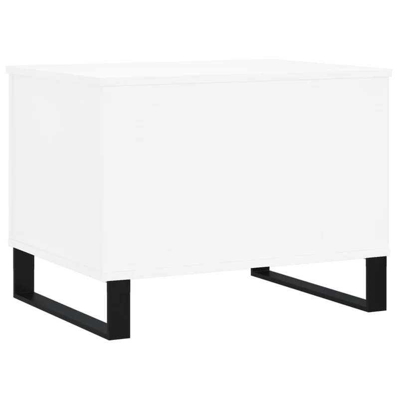 Table basse avec dessus relevable avec rangement 60 x 44,5 x 45 cm bois d'ingénierie blanc et métal DEC037908