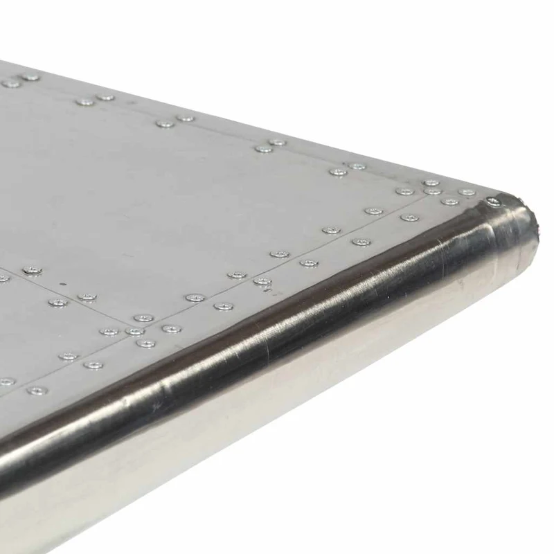 Table basse de salon design moderne Aviator Style d'avion vintage Aluminium Argent DEC037765