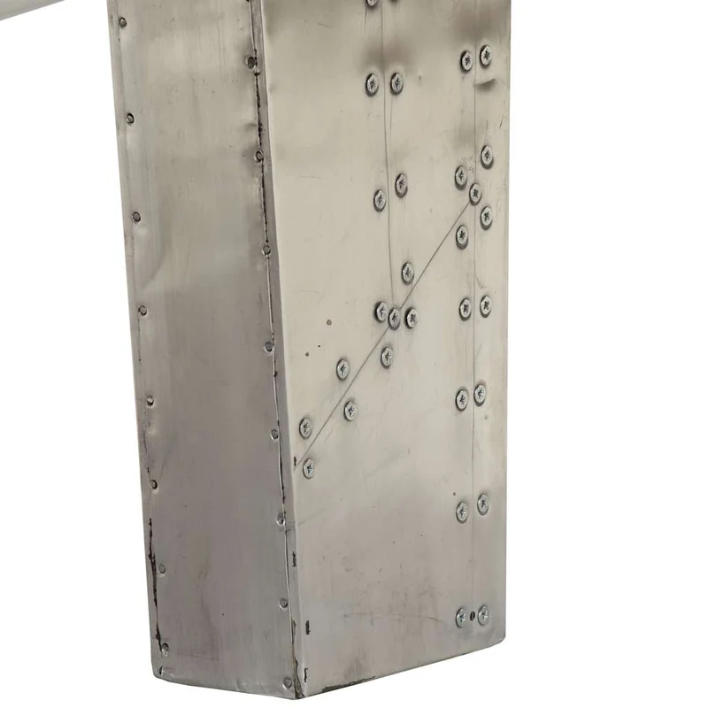 Table basse de salon design moderne Aviator Style d'avion vintage Aluminium Argent DEC037765