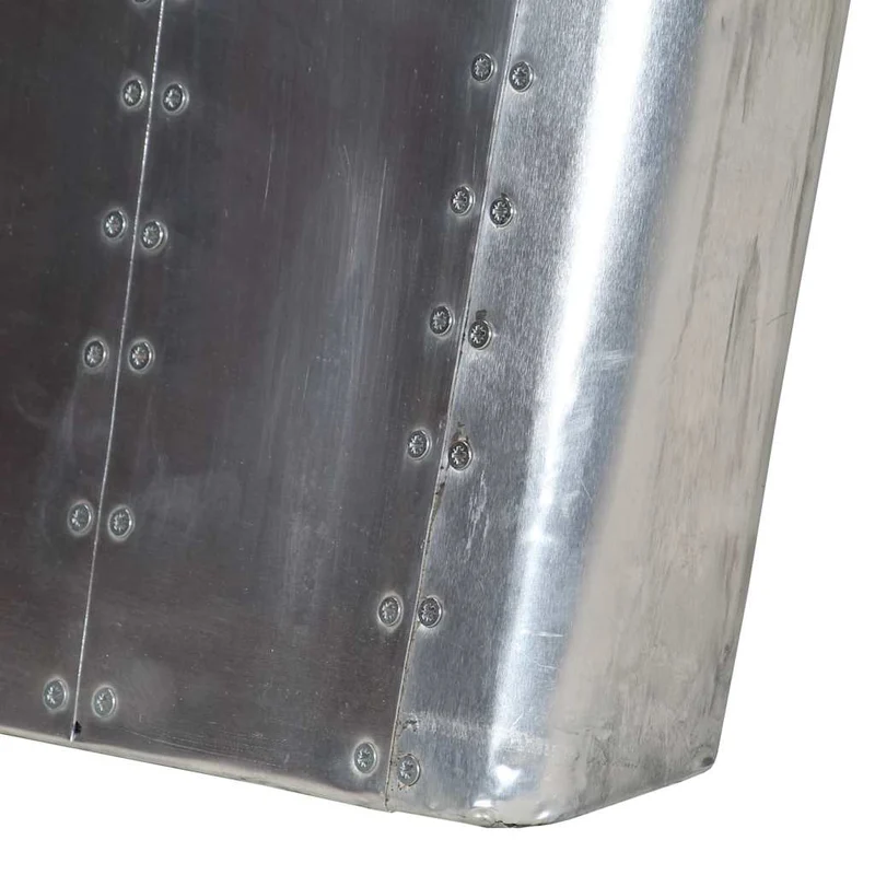 Table basse de salon design moderne Aviator Style d'avion vintage Aluminium Argent DEC037765