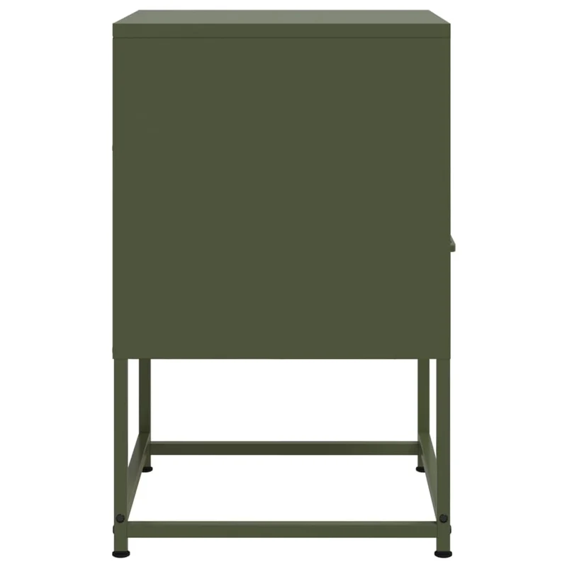 Table de chevet avec tiroir et compartiment ouvert 36 x 39 x 60,5 cm acier vert DEC034709