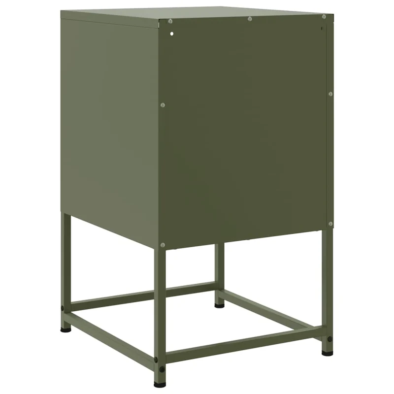 Table de chevet avec tiroir et compartiment ouvert 36 x 39 x 60,5 cm acier vert DEC034709