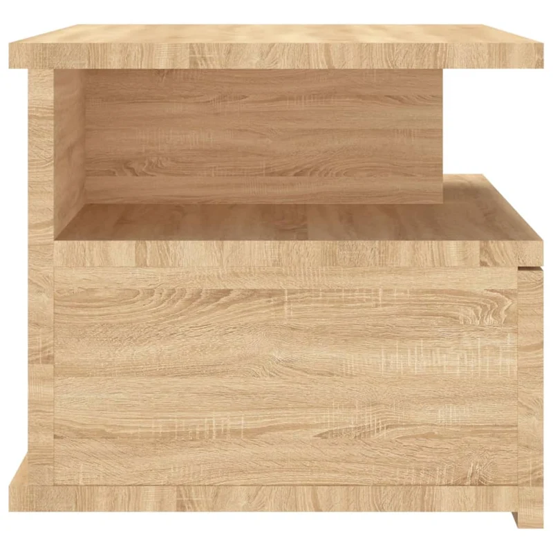 Table de chevet murale avec tiroir et étagères en bois d'ingénierie couleur chêne DEC033925