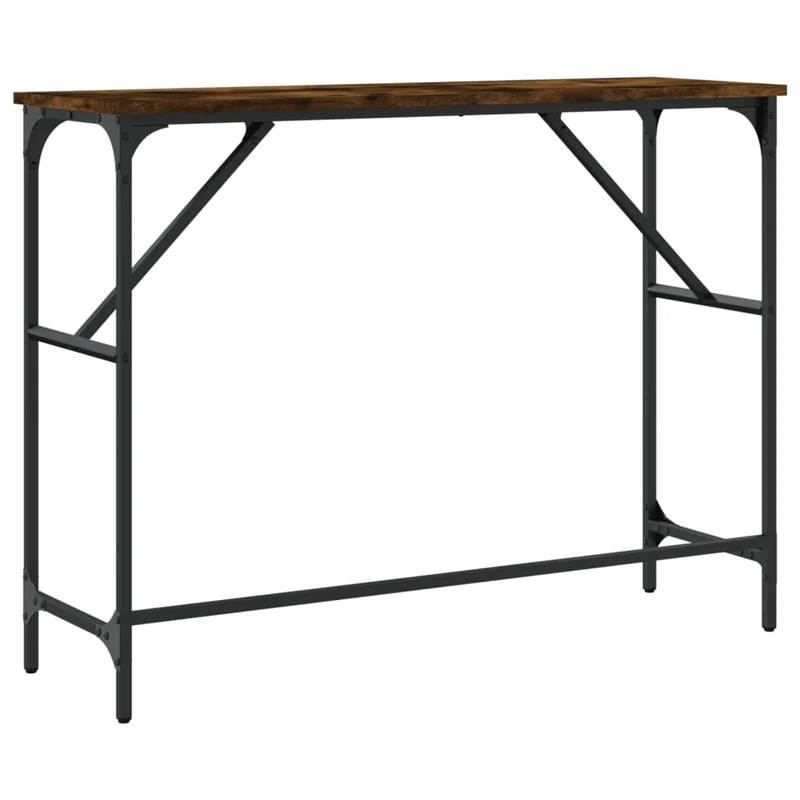 Table console style industriel 100 x 32 x 75 cm bois d'ingénierie marron et métal DEC031762