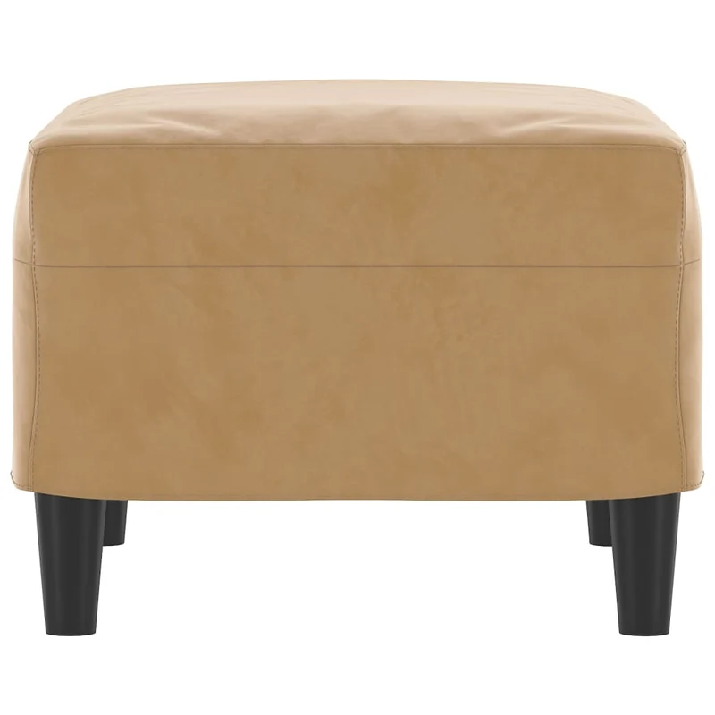 Repose-pieds tabouret 60 x 50 x 41 cm polyester marron et contreplaqué DEC030417
