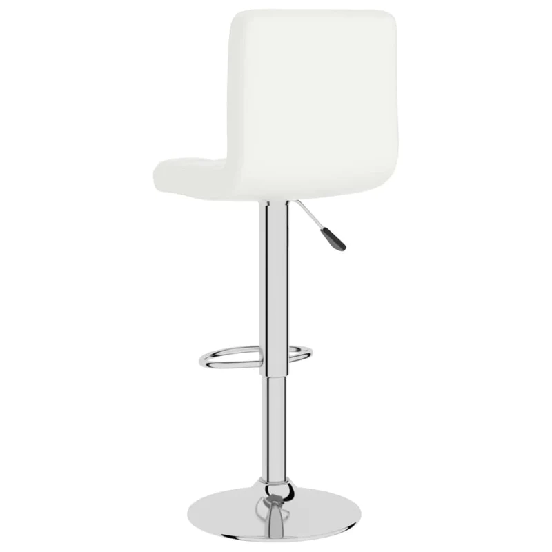 Tabouret de bar x1 chaise haute avec dossier en PVC blanc et acier DEC029449