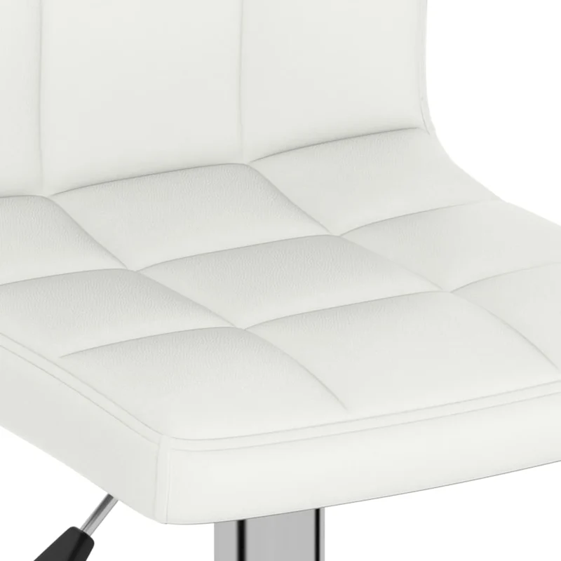 Tabouret de bar x1 chaise haute avec dossier en PVC blanc et acier DEC029449