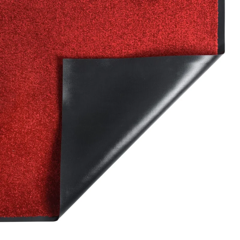 Paillasson de porte d'entrée 60 x 80 cm PP rouge et vinyle antidérapant DEC040659