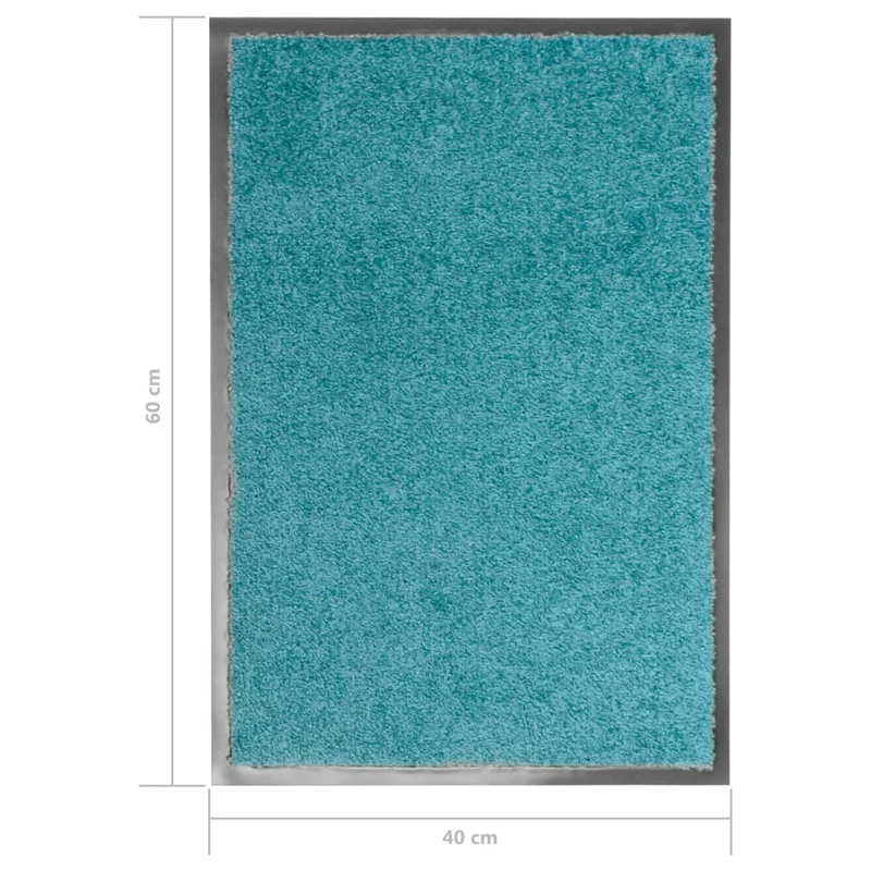 Paillasson lavable 40 x 60 cm polyamide turquoise PVC antidérapant DEC040613