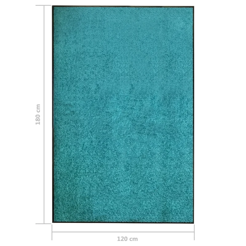 Paillasson lavable 120 x 180 cm polyamide Turquoise PVC antidérapant DEC040612