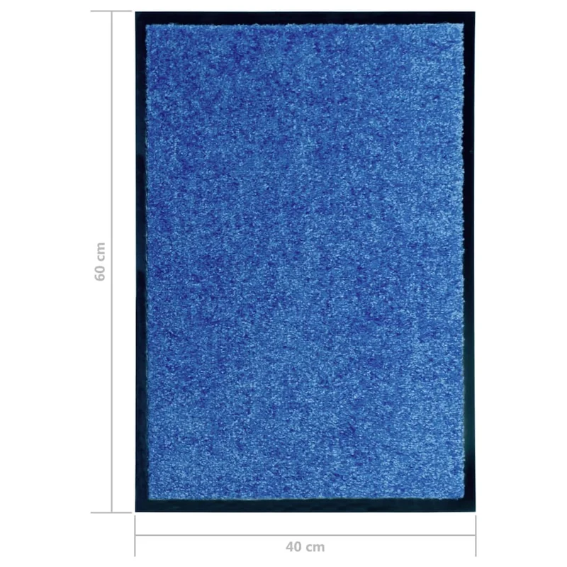 Paillasson lavable 40 x 60 cm polyamide Bleu PVC antidérapant DEC040601