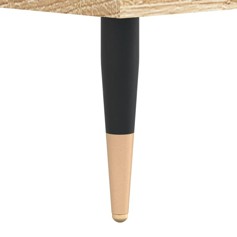 Set de 2 tables de chevets avec tiroir 50 x 46 x 50 cm bois d'ingénierie couleur chêne et métal DEC040380