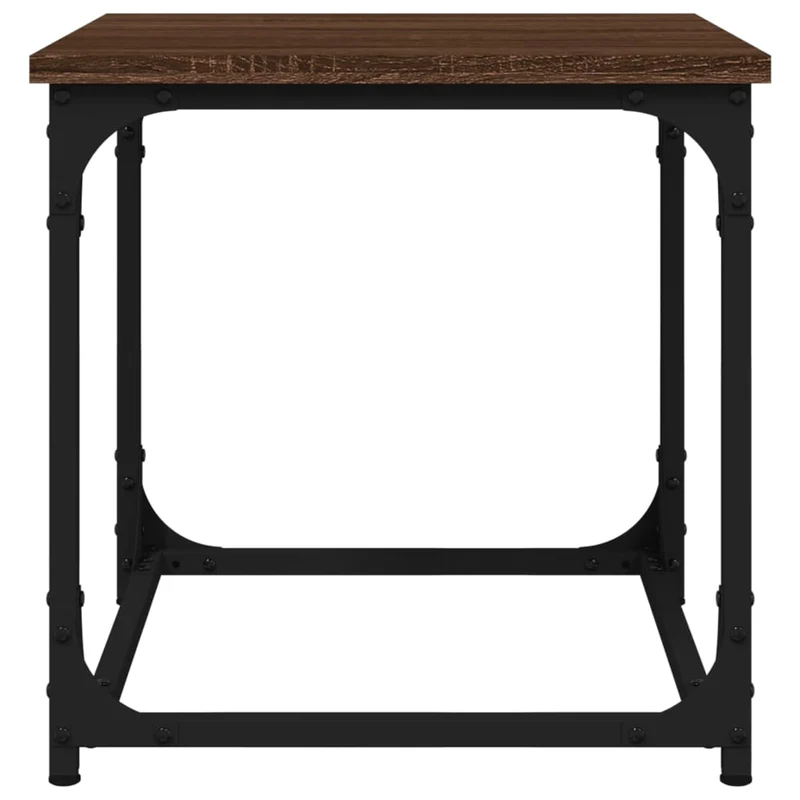 Table d'appoint style industriel 40 x 40 x 40 cm bois d'ingénierie marron et acier DEC040271