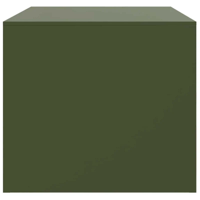 Table basse avec deux portes 67 x 50 x 44 cm acier vert DEC040197