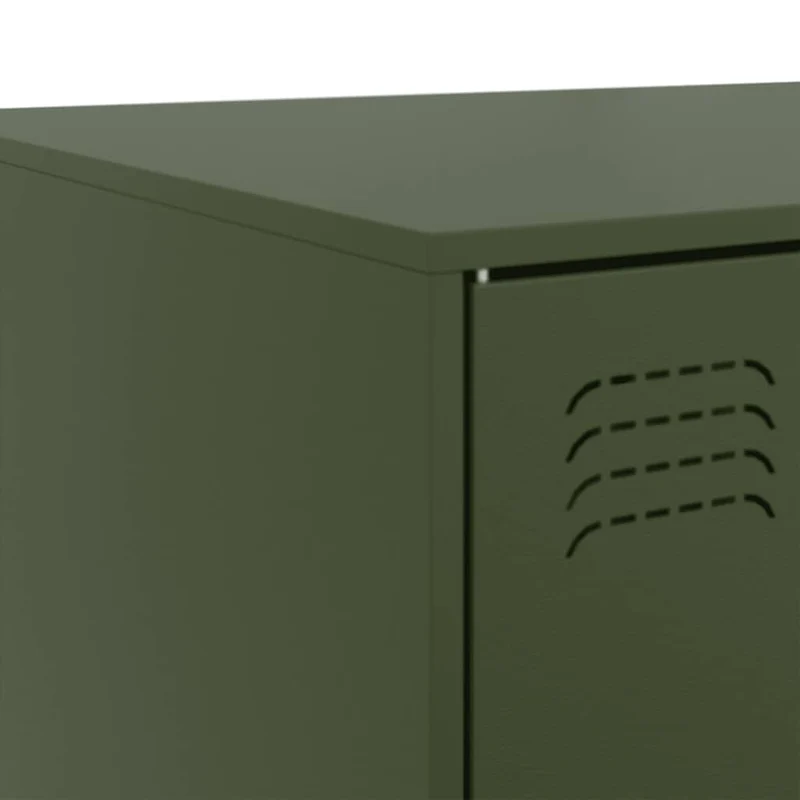 Table basse avec deux portes 67 x 50 x 44 cm acier vert DEC040197