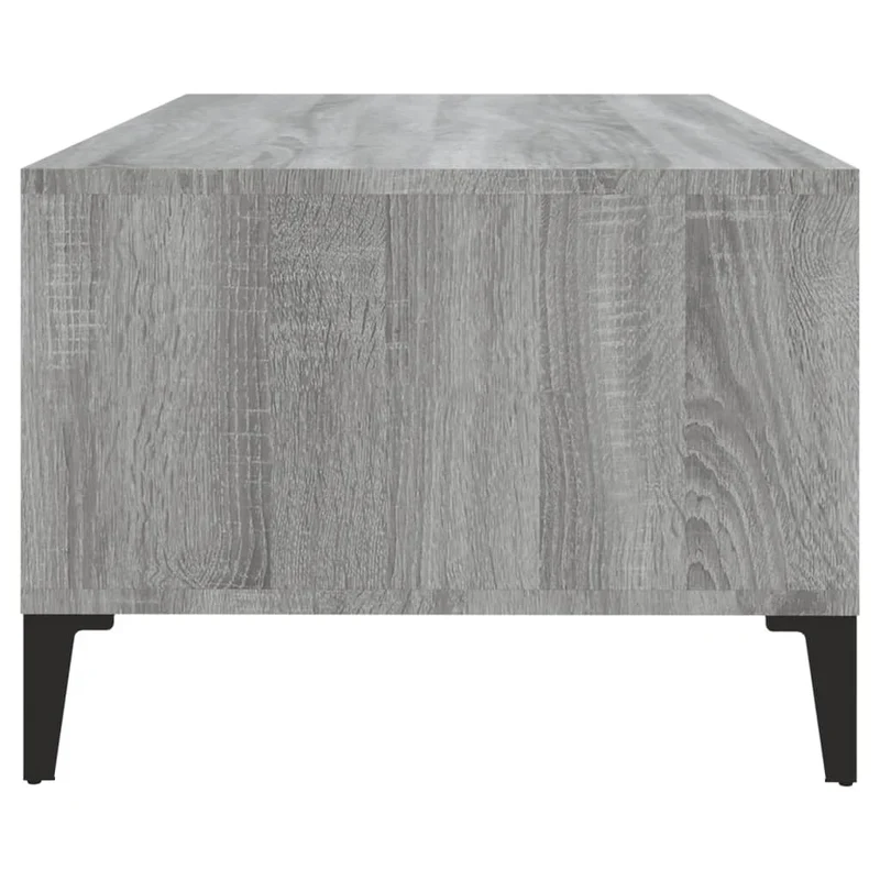 Table basse avec tiroir et compartiment ouvert 90 x 50 x 36,5 cm bois d'ingénierie gris et métal DEC040135