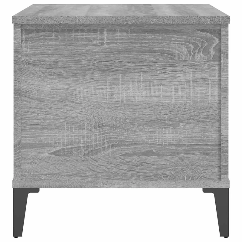 Table basse avec dessus relevable 60 x 44,5 x 45 cm bois d'ingénierie gris et métal DEC040056