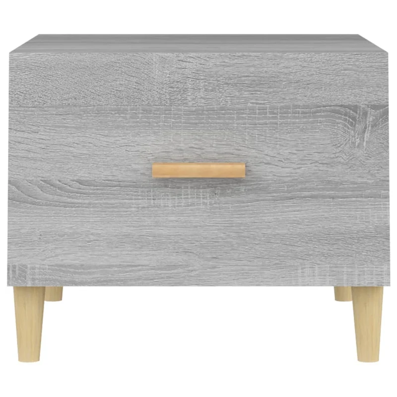 Table basse d'appoint avec tiroir 50 x 50 x 40 cm bois d'ingénierie gris DEC040032