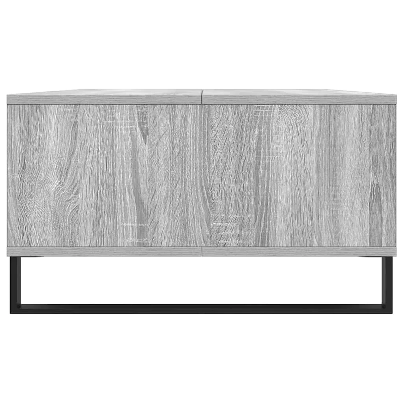 Table basse avec 3 compartiments 104 x 60 x 35 cm bois d'ingénierie gris et fer DEC040001