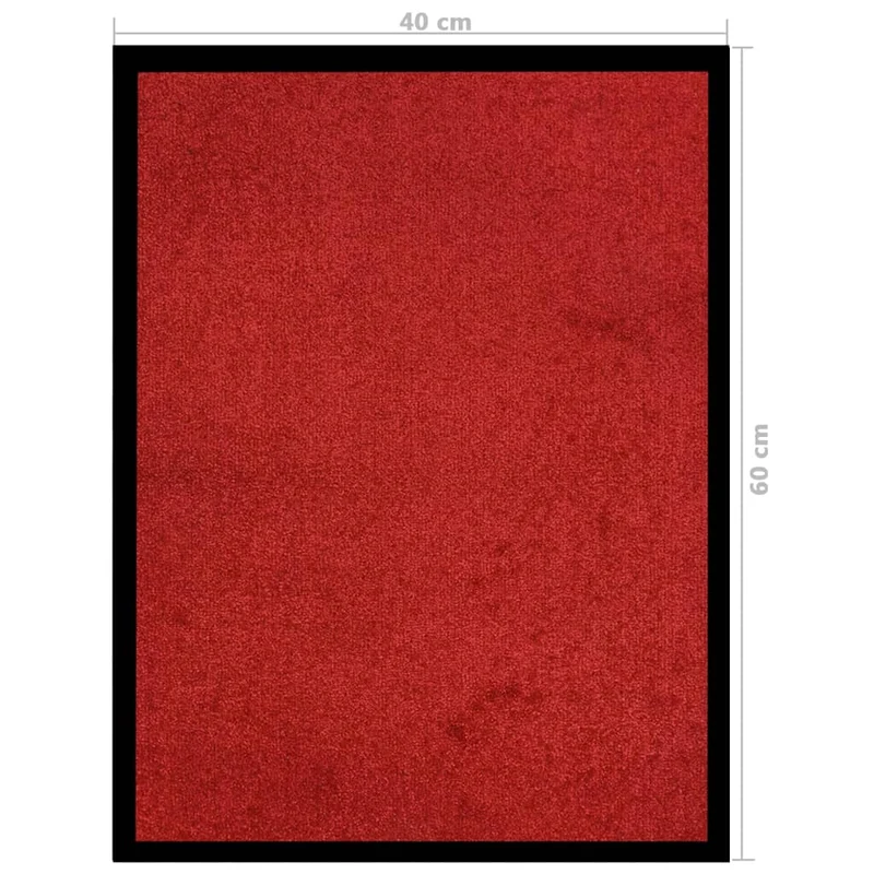 Paillasson de porte d'entrée 40 x 60 cm vinyle rouge dessous antidérapant DEC040658
