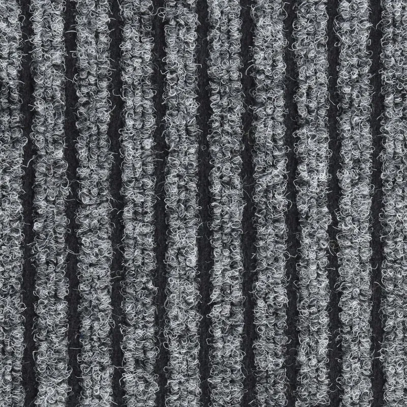Paillasson rayé 80 x 120 cm PP gris et vinyle dessous antidérapant DEC040644