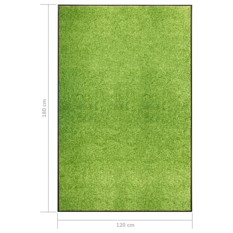 Paillasson lavable 120 x 180 cm polyamide vert et PVC antidérapant DEC040627