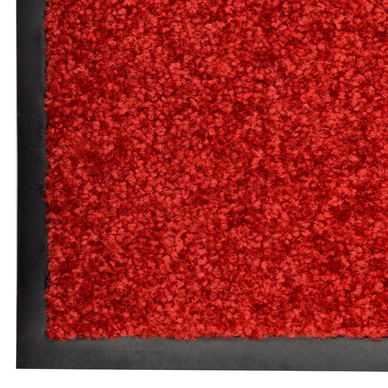 Paillasson lavable 120 x 180 cm polyamide rouge PVC antidérapant DEC040626